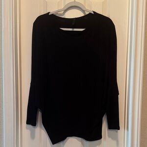 Savvi Zadar French Terry Black Long Sleeve Women's Top